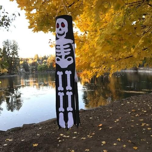 Halloween party decorated windblower flag Mexican Death Day cartoon witch vampire skeleton horror prop blowing flag decorations