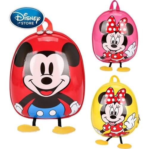 Disney 3D Eggshell Mickey Minnie Mouse Baby Backpack 3-6 Years Old Children Kindergarten School Bags Cartoon Schoolbag For Girl