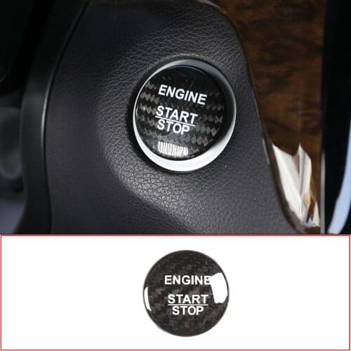For Mercedes-Benz C CLA GLA GLC GLE GLS 2015-2020 car interior carbon fiber engine start stop button cover trim