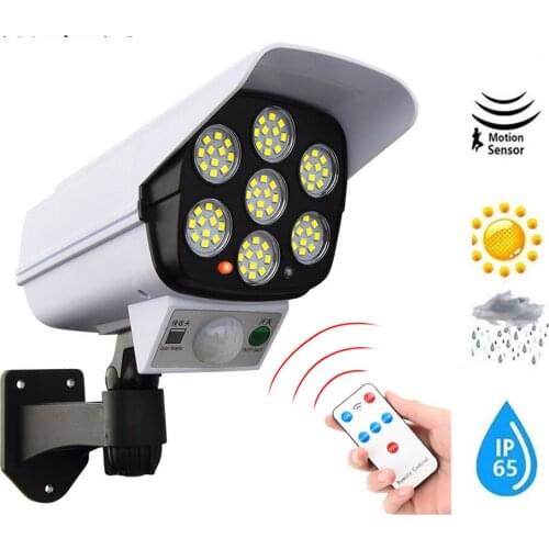 Remote solar fake monitor dummy camera Outdoor Light Outdoor Lighting Waterproof soalr Street Lamp PIR Motion Sensor Exterior fo