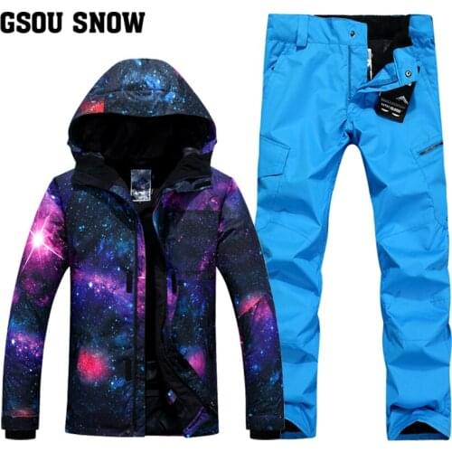 GSOU SNOW winter ski suits for men mountain skiing and snowboarding suits camouflage orange snow pants