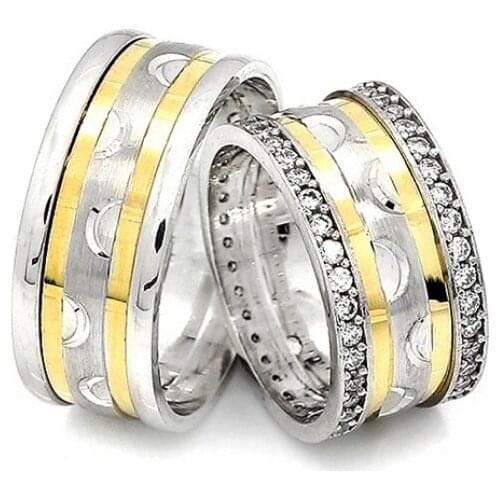 Couple Wedding Ring Sterling Silver 925 Woman And Man Luxury Jewelry Bands Engagement Anniversary Anatolian Civilization Models