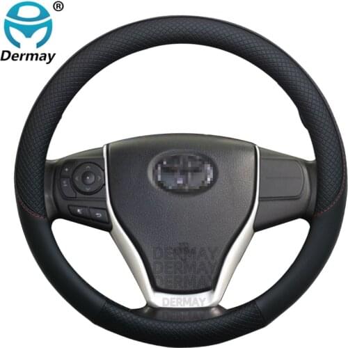 100% DERMAY Brand Leather Car Steering Wheel Cover for Toyota Esquire Voxy NAV1 Noah Noa Auto Accessories