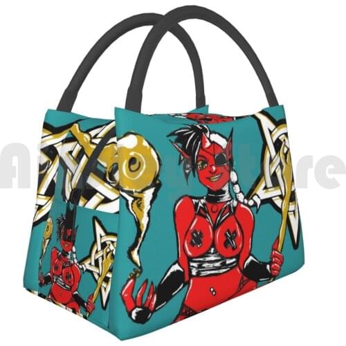 Cooler Lunch Bag Picnic Bag Titillating Tales Pop Art Screenprint Succubus Pinup Magician Nsfw Leather