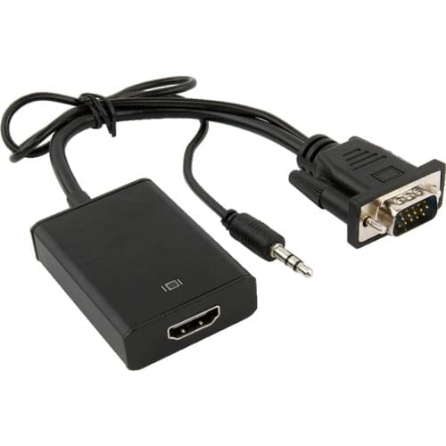 Mini VGA to HDMI Adapter 1080P Analog to Digital Video Audio Converter for PC Laptop to HDTV Projector