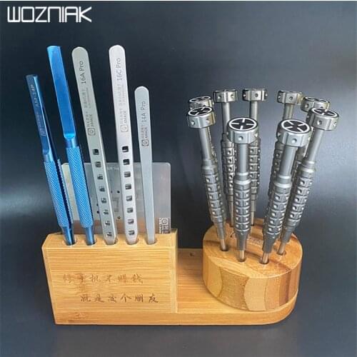 Multifunction wooden Storage Box for Smartphone IC Screwdriver Tweezers Accessories Collector Tool Rack Repairing Parts Tools