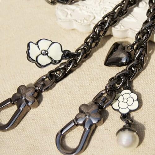 Fashion Replacement 8mm Gun Black Metal Chain Purse Handles Shoulder Straps for Bags, Handbags Accessories DIY 40cm-150cm