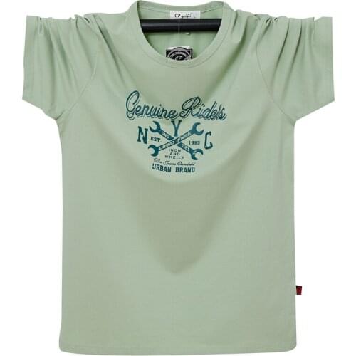 Men T-shirt Short Sleeves Oversized T Shirt Cotton Male Tee Summer Korean Print T Shirt Summer Round Neck T-shirt Large Size 5XL