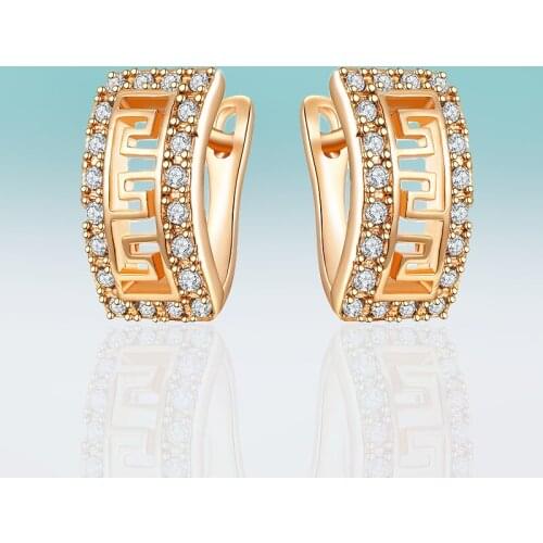 New Classic Hollow Stud Earrings Cubic Zirconia Gold Silver Color Korean Earrings for Women Jewelry High Quality Fashion Gifts