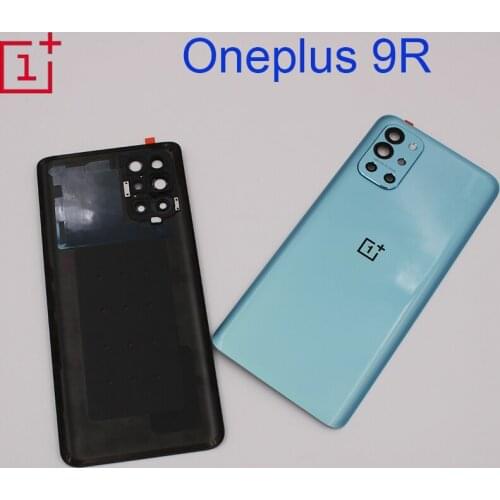 Original Back Cover For Oneplus 9R one plus 9R 1+9R Rear Back Housing Door Battery Cover Panel With Camera Lens Frame + Sticker