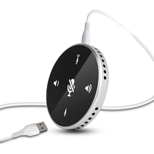 Depusheng Q5 Portable USB Speakerphone BlackGray Microphone With Speaker 2MCable for Computer/Laptop Conference Game Home Office