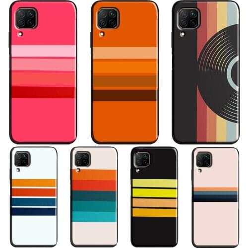 Rainbow Retro Stripes Pink Case For Huawei P Smart 2019 Z P10 P20 P30 P40 Lite Pro Mate 20 10 Lite 30 Pro Coque