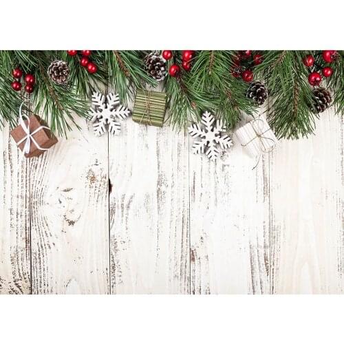 Christmas Tree Wooden Board Photography Backgrounds for Photo Shootings Vinyl Backdrops for Baby Children Family Photo Studio