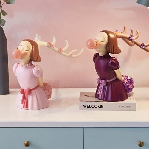 NORDIC LUXURY RESIN BUBBLE GIRL DECORATION LIVING ROOM OFFICE CHARACTER STATUE CRAFTS PLACED MODERN HOME DECORATION ACCESSORIES