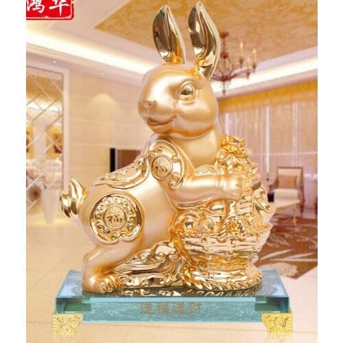 Tibetan Mastiff Puppet Dog Tiebao Golden Tibetan Mastiff Dog Model Home Living Room Office Decoration Ornament