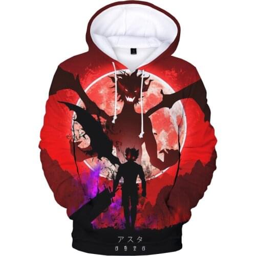 Anime Black Clover 3D Printed Hoodies Unisex Harajuku Cool Sweatshirts Boys/girls Anime Asta Plussize Black Clover Clothing