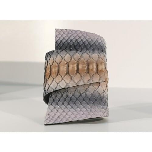 Leather bracelet. Python snake leather bracelet. Exotic leather wristband. Wide python bracelet