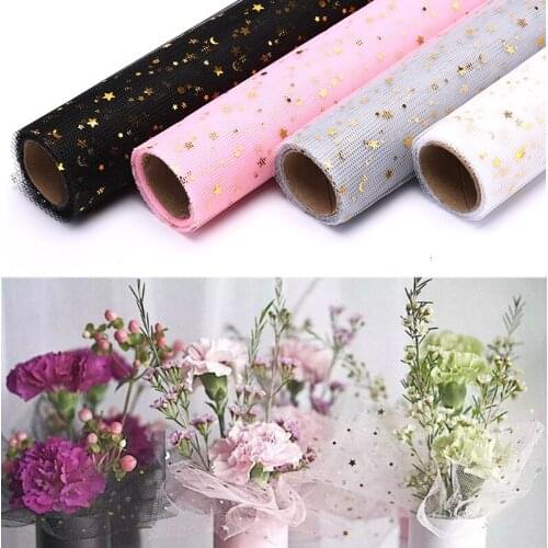 Sequins Star Moon Lace Mesh Flowers Wrapping Paper Gift Packaging Materials
