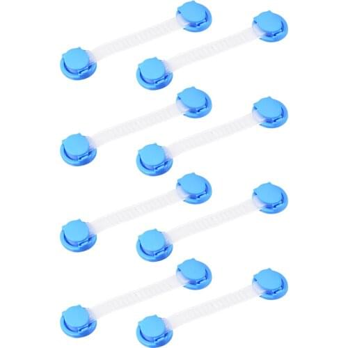 Uxcell 8pcs Cabinet Locks,Proof Adhesive Locks for Drawers, Cabinets, Doors Blue