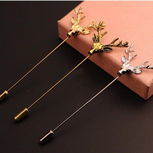Vintage Cute Charm Christmas Deer Pins Brooch For Women New Year Gift Men Trendy Lapel Collar Brooches Pin Jewelry Accessories