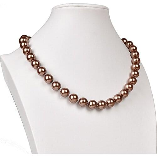 Selectable Size 12mm Brown transparent Imitation Pearls series jewelry earrings and necklace 21inch gem Preferred Gift H131