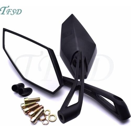 Black Motorcycle Rear View Mirrors Universal Mirror 8mm 10mm for Triumph Honda Suzuki Yamaha Kawasaki Scooter zongshen