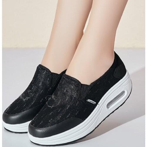 Air Cushion Women Toning Shoe Height Increasing Body Shape Ups Platform Shoes Slimming Shoe Swing Shoes Anti-slip Wedge Sneakers