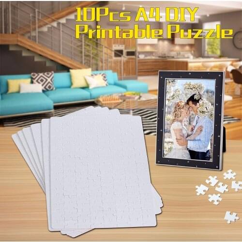10xA4 DIY Blank Dye Sublimation Printable Jigsaw Puzzle For Heat Press Machine Transfer Sublimate Create for Promotional Product