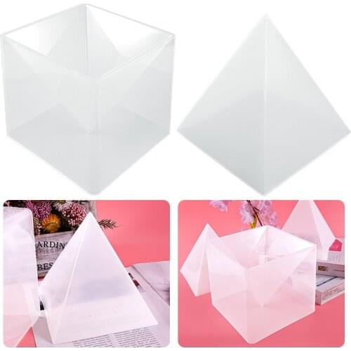 15cm/5.9" Pyramid Epoxy Resin Mold, Large Resin Molds, Pyramid Molds for Resin DIY Orgonite Garden Home Decoration Silicone Mold