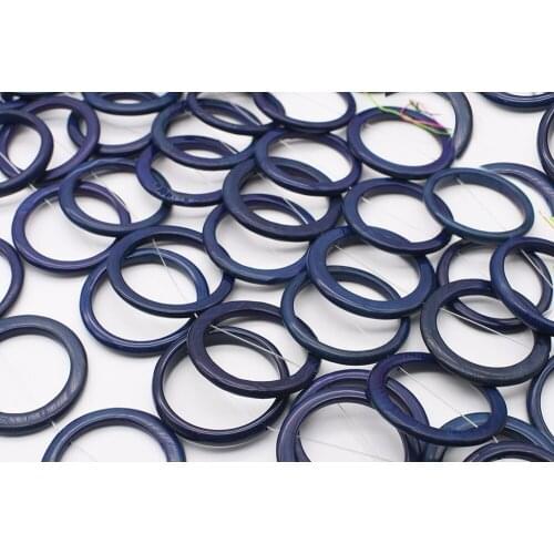 2strands/lot 52mm Natural Smooth dark Blue Ring shape Agate stone beads For DIY Bracelet Necklace Jewelry Making Strand 15"