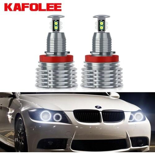 KAFOLEE 2xPCS Halo Ring Lights H8 Angel Eyes LED Marker White Red Blue Yellow Color 80W for BMW E92 E90 X5 E71 X6 E82 M3 E60 E70