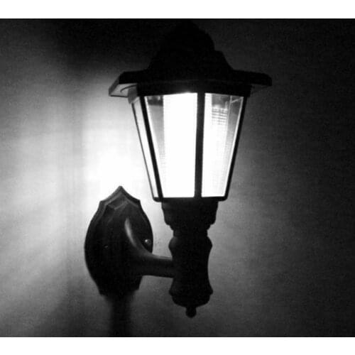 2Pcs Solar Lights Waterproof Wall Mount Outdoor Pathway Gate Bright White Hexagon Wall Light LED Automatic Induction Garden Lamp