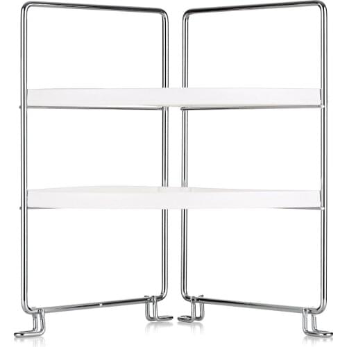 2-Tier Corner Freestanding Stackable Organizer Shelf