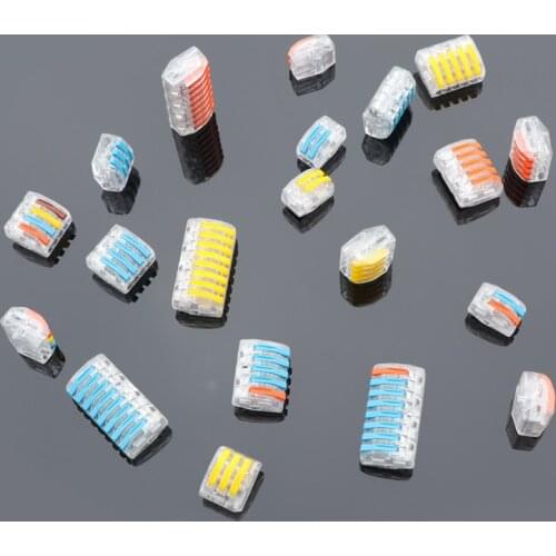 30/50/100pcs Universal Cable Connectors Fast Home Compact wire Transparent Connection push in Wiring Terminal 212 213 215