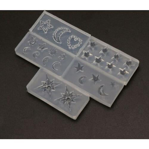 5Pcs Mini Moon Star Sun Resin Mold Astral Planet Jewelry Fillings Silicone Mold