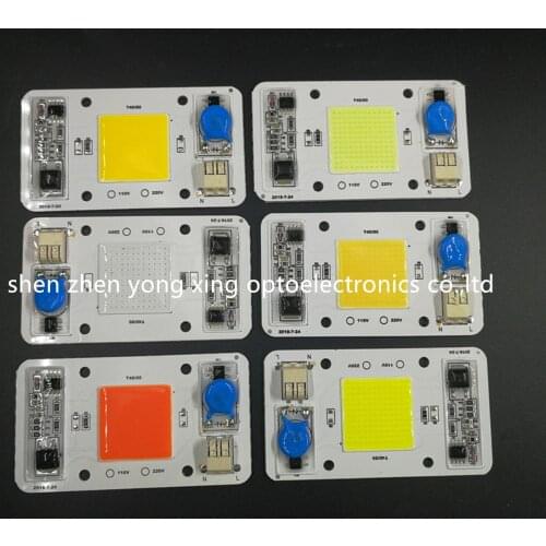 50W 110V 220V COB High Power led chip built-in driver white LED, Full Spectrum LED Royal blue Warm white