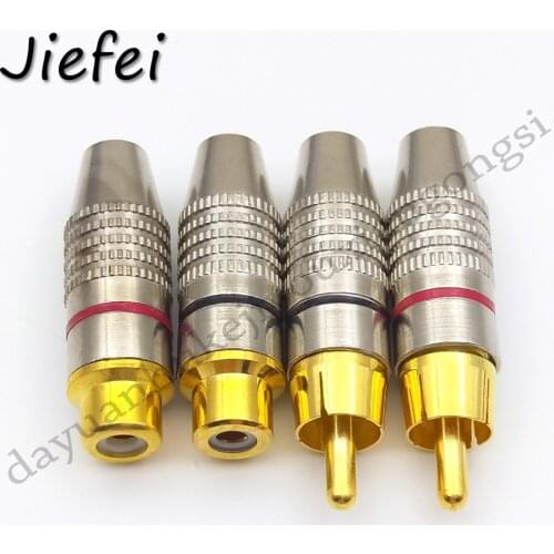 8pcs Male Female RCA Plug Audio Socket Video Locking Cable Connector Gold Plated