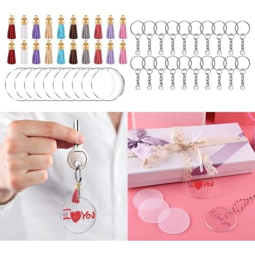 90Pcs Key Chain Rings with Tassel Pendants Bulk Set for Making Jewelry Crafts Key Chain Cellphone Charms DIY Accessories