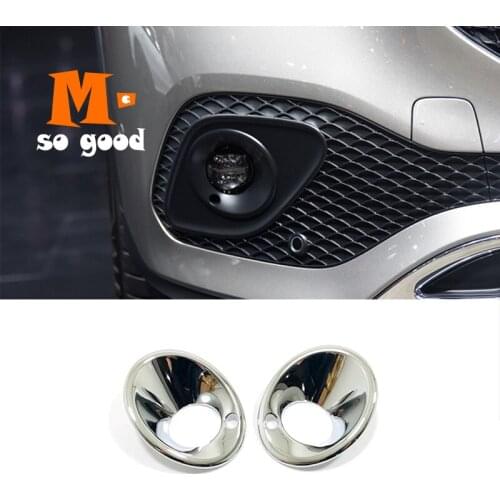 ABS Chrome Car Styling Sticker Shell Car Head Front Fog Light Lamp Cover Trim Accessories 2pcs For Mercedes Benz GLA 250 2020
