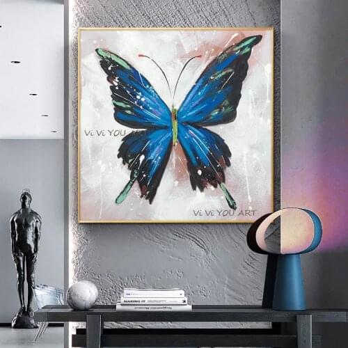 Abstract Handmade Colorful Butterfly Oil Painting On Canvas Hand Painted Paintings Modern Wall Art For Living Room Home Decor