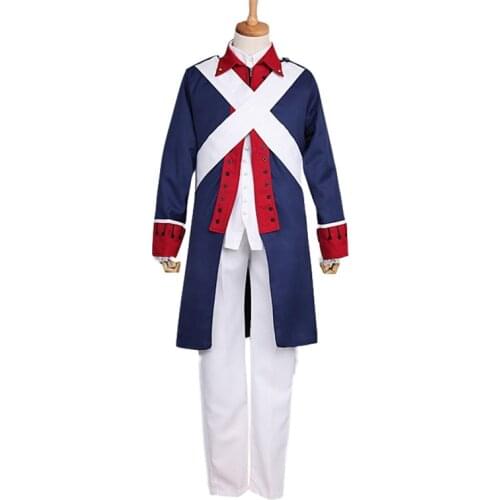 Anime APH Hetalia Axis Powers American Revolution Military Uniform Cosplay Costume Halloween