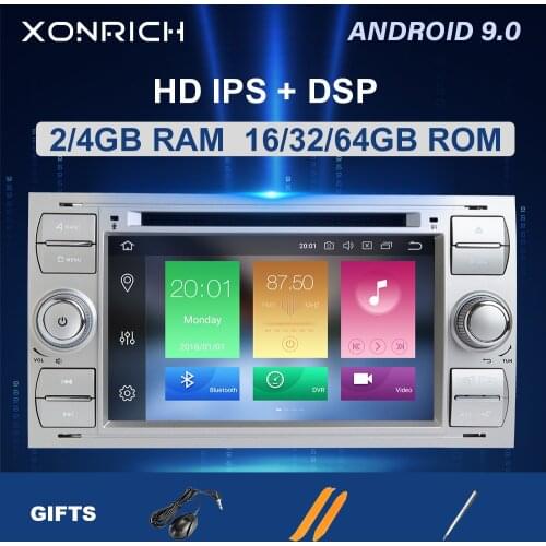 4GB IPS DSP 2 din Android 9 Car Radio Multimedia For Ford Focus 2 3 mk2 Mondeo 4 Kuga Fiesta Transit Connect S-MAXC-MAX8 Core64G