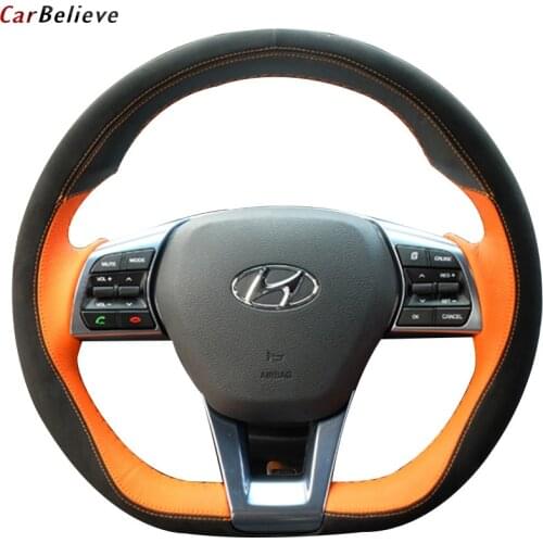 Car Believe Genuine car steering wheel cover For hyundai santa fe elantra 2017 solaris accent steering wheel car accessories