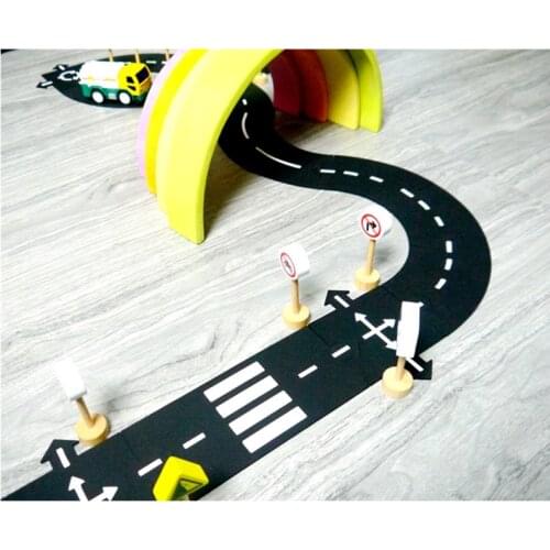 DIY Car Play Mat Road PVC Puzzles Flexible City Road Race Car Track Toy Baby Kids Game Mat Floor Carpet Learning Toys Children