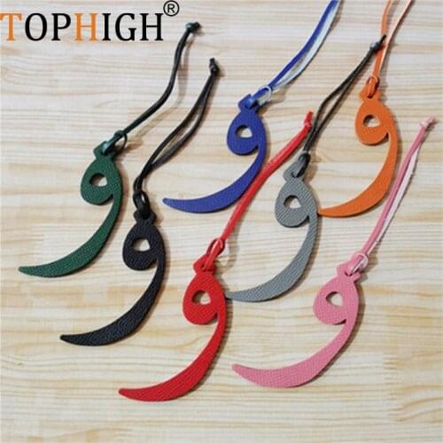 Custom Made 8 colors Genuine Natural Leather Character Alphabet Arabic Letter Keychain Backpack Pendant Ladies Women Bag Charm