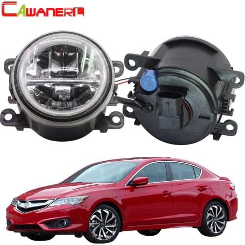 Cawanerl Car Accessories 4000LM LED Bulb Fog Light + Angel Eye DRL Daytime Running Light 12V For Acura ILX 2013 2014 2015 2016