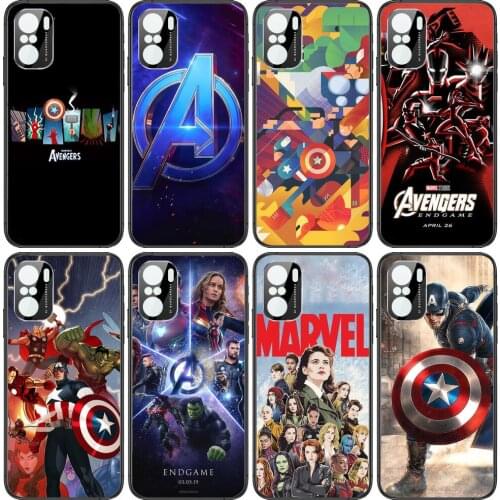 Marvel Phone Case For xiaomi redmi POCO F1 F2 F3 X3 Pro M3 9C 10T Lite NFC Anime Black Cover Silicone Back Prett mi 10 ultra cov
