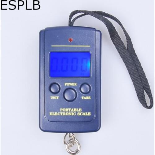 ESPLB Mini Digital Scale 0-10KG/5g 10-40KG/10g Fishing Travel Luggage Hanging Scale Electronic Weighing Scale with Backup Light