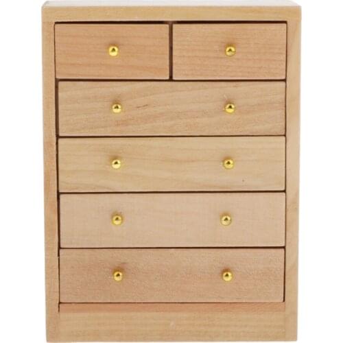 Wooden 1:12 Dollhouse Storage Organizer Antique Living Room Furnitures Cabinet