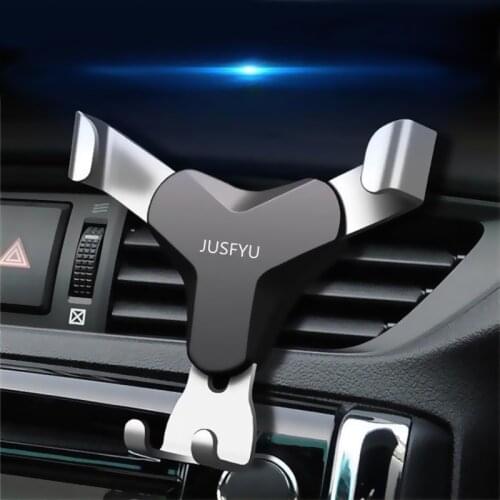 JUSFYU Gravity Reaction Car Mobile phone Holder Clip Type Air Vent Mount GPS phone Holder for iPhone X 10 8 7 Samsung Xiaomi